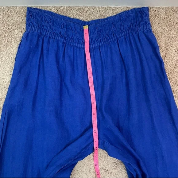 Anthropologie The Somerset Pull-On Pants: Linen Edition in Cobalt Blue Size MT - Picture 12 of 16